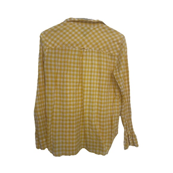 J.Crew Boy Fit Yellow Gingham Button-Up Shirt Size 6 Women’s Long Sleeve - Picture 3 of 4